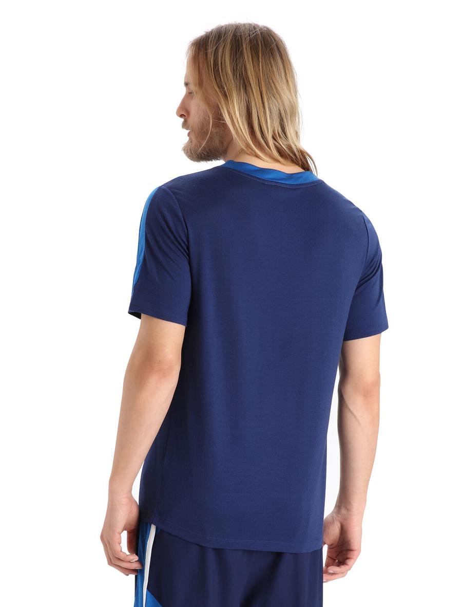 Lazurite / Royal Navy Icebreaker ZoneKnit™ Merino Short Sleeve Men's T Shirts | AU 1200SGLO